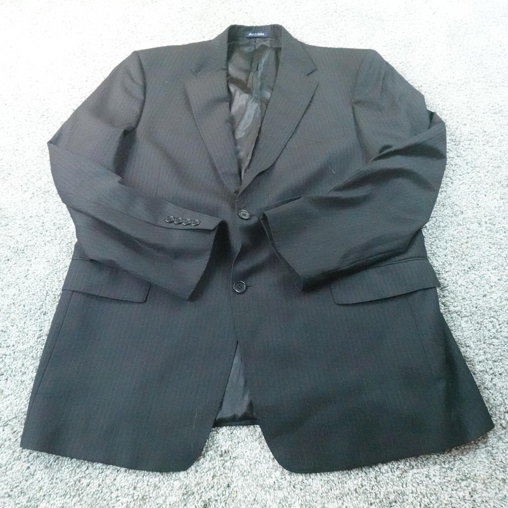 Daniel Cremieux Blazer Mens 44R Black Stripe Loro Piana Wool Sport Coat Jacket - Picture 2 of 16